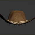 Classic Brown Suede Cowboy Hat With Stylish Braided Rope Band Design
