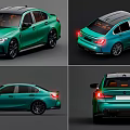Green Sports Car With Sleek Design And Multiple Angles View