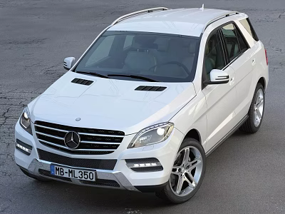 White Mercedes SUV Exterior Design With Sleek Body And Alloy Wheels 3d model