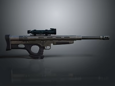 Detailed Modern Tactical Sniper Rifle With Mounted Scope And Metal Barrel Design 3d model