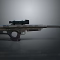 Detailed Modern Tactical Sniper Rifle With Mounted Scope And Metal Barrel Design