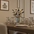 Elegant Light Luxury Living And Dining Room With Comfortable Furnishings And Delicate Home Decor