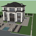 New Chinese Villa 3d model