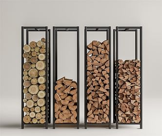 Modern wood rack 3d model