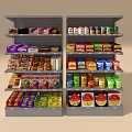 Supermarket shelf snack display case 3d model