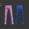 Two Pairs of White and Blue Casual Pants for Everyday Wear in Modern Style