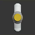Manual Caulk Gun With Yellow Nozzle And White Push Rod Design