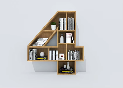 Bookcase Bookshelf Digital Bookshelf Creative Bookshelf Storage Rack 3d model