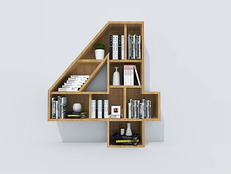 Bookcase Bookshelf Digital Bookshelf Creative Bookshelf Storage Rack 3d model