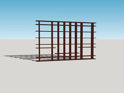Open Wooden Bookshelf Interior Design with Multiple Shelves and Simple Structure 3d model
