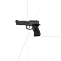 Black Semi Automatic Pistol Isolated On Black Background With Detailed Design