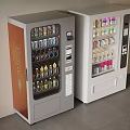 Gray And Brown White Vending Machines Interior With Various Beverages And Snacks