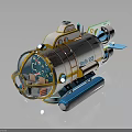Pioneer 23 Spacecraft 3D Model With Transparent Cockpit And Blue Yellow Design