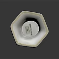 Blue And White Hexagonal Ceramic Vessel With Floral Patterns And Traditional Design