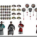 Traditional Chinese Style Hanging Decorations With Fan And Puppet Ornaments