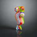 Colorful Abstract Decorative Furniture With Multicolored Patterns And Modern Design