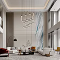 Modern Duplex Living Room Interior With Spacious Design And Stylish Lighting