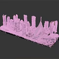 Modern City Model Featuring Skyscrapers And Urban Architectural Design Elements 3d model