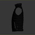 Black Puffer Vest With Zipper Front Closure Quilted Pattern Lightweight Warm Fashionable Outerwear