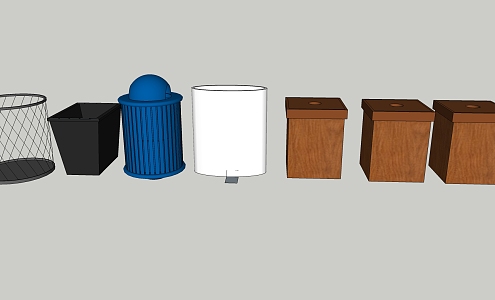 Modern trash can dustbin trash can bottle cup household items 3d model