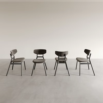 Modern Minimalist Single Chair With Comfortable Seat Sleek Backrest And Metal Legs 3d model