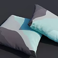 Stylish Camouflage Patterned Throw Pillows In Light Blue And Dark Gray Geometric Design