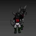Game Movie Character Gray Rabbit Red Eyes Black Top Red R White Shorts Green Fishnet