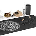 Essential Yoga Sports Equipment with Mandala Design Mat Blocks and Roller