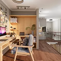 Modern Apartment Living Room With Large Windows Mountain View Sofa Coffee Table And Wall Paintings