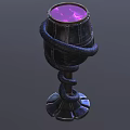 Elegant Dark Ornate Goblet Featuring Purple Gemstone And Intricate Snake Design