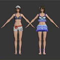 Different Styles Women's Bikini Tops With Shorts Skirts Caps And Shoes