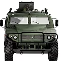Green Military Vehicles With Spare Tire And Weapon Mounts