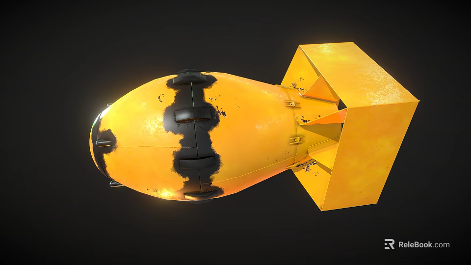Fluffy Yellow Chick With Black Spots Standing Near Yellow Block Structure 3d model 