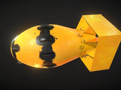 Fluffy Yellow Chick With Black Spots Standing Near Yellow Block Structure 3d model