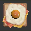 Fresh Fried Egg On Colorful Slices Arranged On Wooden Tray For Daily Use