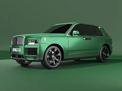 Green Luxury SUV With Sleek Design Front Grille And Black Wheels 3d model