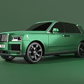 Green Luxury SUV With Sleek Design Front Grille And Black Wheels