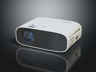 Modern White Compact Projector Electronic Appliance With Black Lens And Sleek Design 3d model
