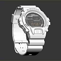 White G-Shock Watch With Digital Display Sports Style Rubber Strap For Daily Use