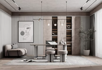Modern study 3d model