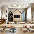 Three layers of modern kindergarten 3d model