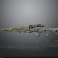 Abstract Futuristic Weapon Design With Colorful Patterns And Reflective Base
