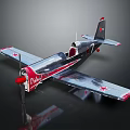Balalaika Model Airplane With Red Propeller Silver Body And Red Star Wing Emblems Detailed Design