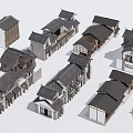 Traditional Rural Self Built Houses With Classic Tile Roofs And Architectural Design