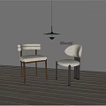 Minotti Stylish Dining Chairs With Upholstered Beige Seats And Modern Curved Backrest