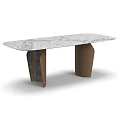 Oval Dining Table With Marble Top And Modern Brown Unique Legs