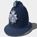 Classic Dark Blue Hat Design With Silver Badge Featuring Crown And Star