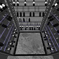 Luxurious Modern Wine Cellar With Metal Racks Wine Bottles Marble Floor And Lighting
