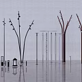 Outdoor Lights Featuring Modern Branch Like And Columnar Designs With Various Heights