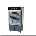 Two Air Cooler Fans With Different Designs Movable Wheels And Control Panel 3d model